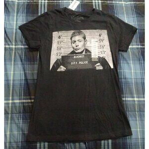 NWT Supernatural Black T-Shirt Dean Mugshot Size Youth X-Large NWT NEW